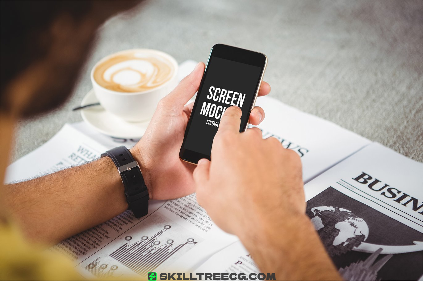 图片[3]-Devices at a Cafe Mockup Set（372801）-技能树